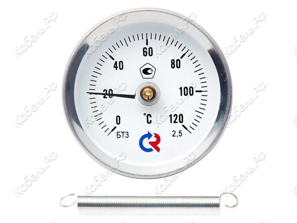 Изображение товара Биметаллический термометр БТ-30.010 (0-60°C) с пружиной для трубы РОСМА