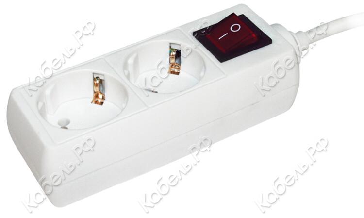 Изображение товара Удлинитель 2 гнез. 5м с заземл. с выкл. 16А IP20 У02К 2P+PE IEK WYP10-16-02-05-ZK-N