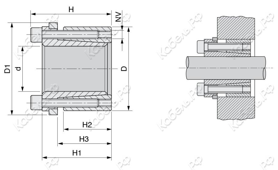 Изображение товара Зажимная втулка KLDB020 ISKRA из углеродистой стали для электродвигателей