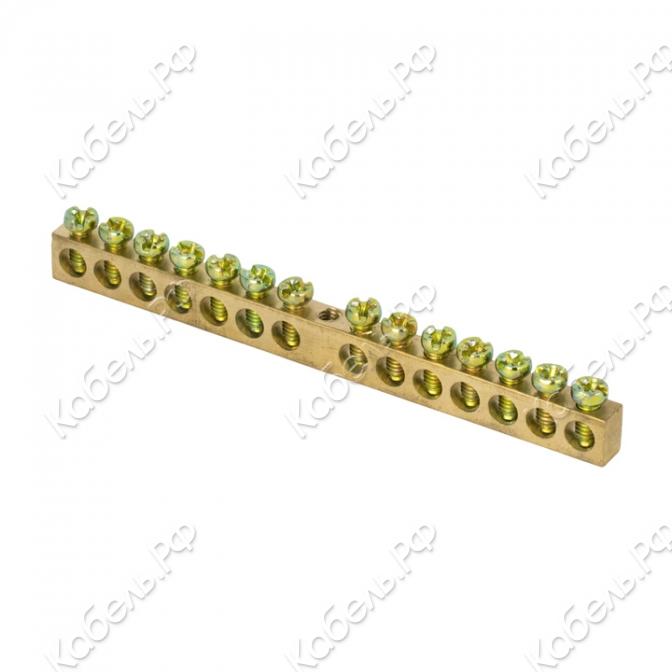 Изображение товара Шина PEN "ноль-земля" (6х9мм) 14 отв. латунь крепеж по центру PROxima EKF sn0-63-14