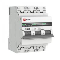 Автоматический выключатель 3P 40А (B) 4,5кА ВА 47-63 PROxima EKF mcb4763-3-40B-pro