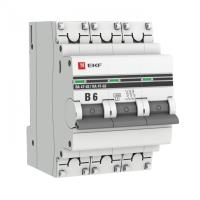 Автоматический выключатель 3P 6А (B) 4,5кА ВА 47-63 PROxima EKF mcb4763-3-06B-pro