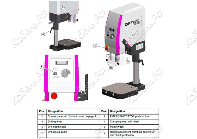 Изображение товара Вертикально-сверлильный станок OPTIdrill DX13V от Optimum 230 В, мощность 0,85 кВт