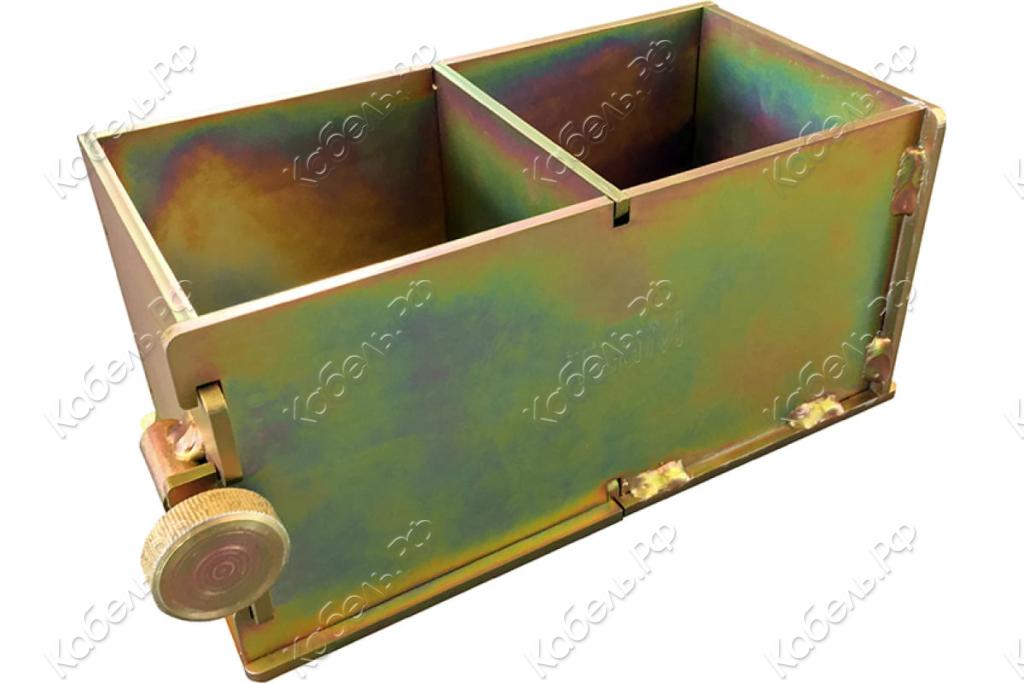 Изображение товара Форма кубическая двухгнездовая для бетона 100x100 мм TeaM 2ФК1005Ц оцинкованная