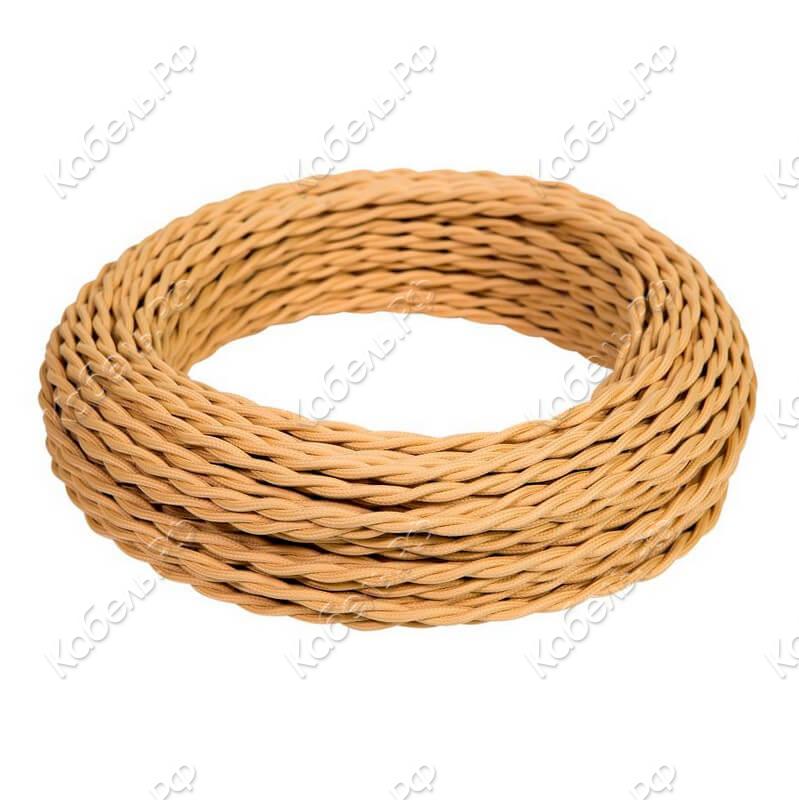 Изображение товара Провод ретро 2х2,5 песочное золото (бухта 50м) Мезонинъ GE70142-32