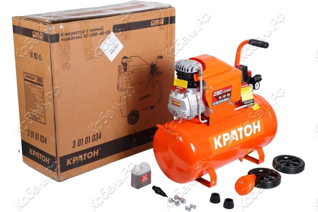 Изображение товара Компрессор с прямой передачей AC-280-40-DD Кратон 3 01 034 280 л/мин 8 бар