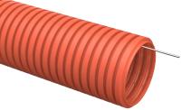 Труба гофрированная ПНД 32мм с протяжкой оранжевая 25м IEK CTG20-32-K04-025