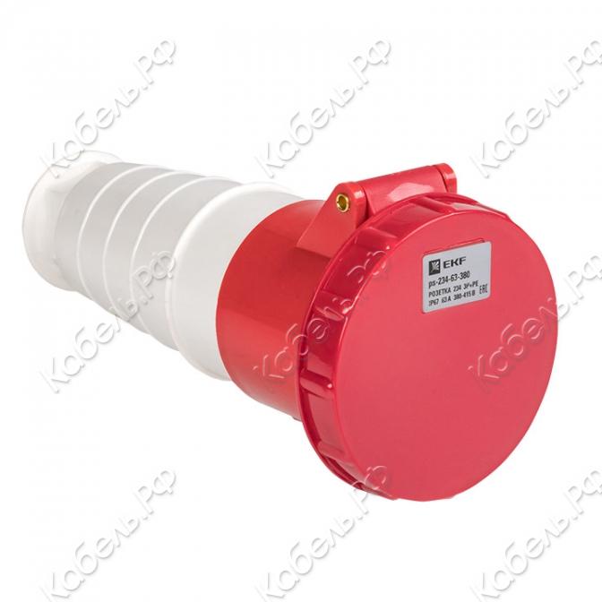 Изображение товара Розетка переносная 234 3P+PE 63А 380В IP67 PROxima EKF ps-234-63-380
