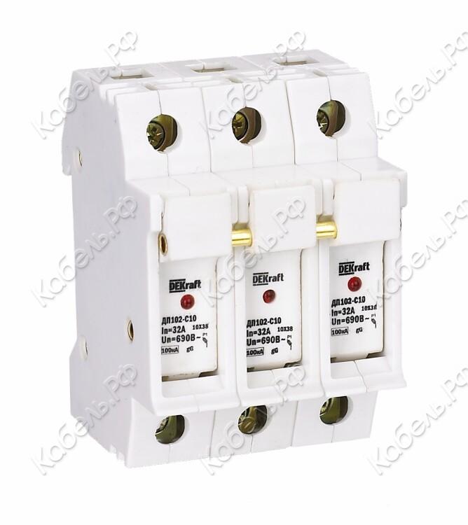 Изображение товара Держатель предохранителя типа C10 (3м) со светодиодом DEKraft 21385DEK