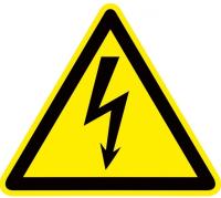Знак электробезопасности пластик "Опасность поражения электрическим током" (Молния) W08 (150х150мм) PROxima EKF pn-1-02
