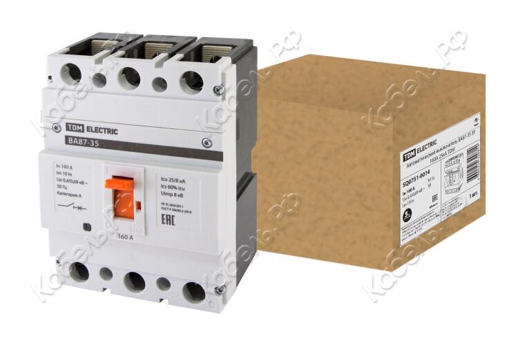Изображение товара Автоматический выключатель ВА87-35 3Р 160А 25кА TDM Electric