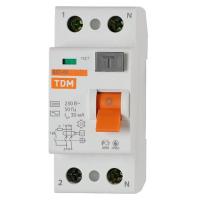 Дифференциальный выключатель (УЗО) ВД1-63 2п 16А 10мА тип AC TDM Electric SQ0203-0002