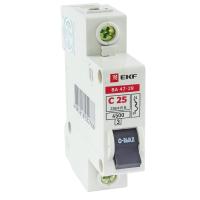Автоматический выключатель 1P 16А (C) 4,5кА ВА 47-29 EKF mcb4729-1-16C