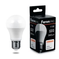 Лампа светодиодная PRO LB-1011 Груша А60 E27 11W 4000K (10шт/уп) Feron 38030