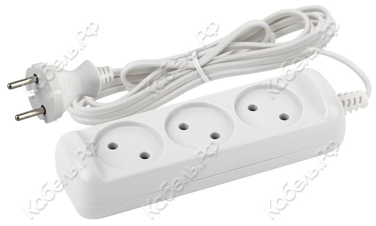 Изображение товара Удлинитель без заземления на 3 розетки 3 метра IP20 ЭРА Б0035748