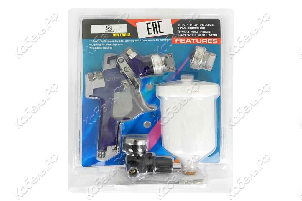 Изображение товара Краскораспылитель Schtaer SCH-827 KIT-1/4-2/0 полупрофессиональный распылитель для красок и грунтов