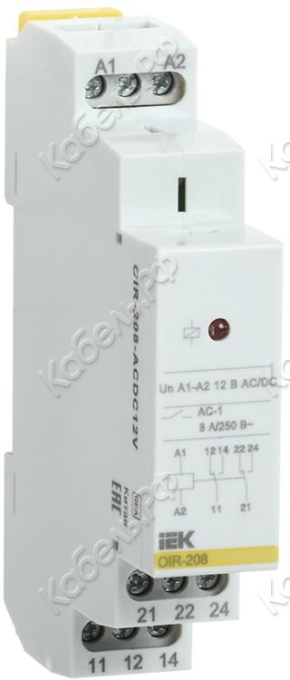Изображение товара Промежуточное реле OIR 2 конт (8А) 12 В AC/DC IEK OIR-208-ACDC12V