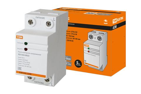 Изображение товара Реле напряжения 1ф серии АЗМ 50А-220В TDM Electric SQ1504-0022