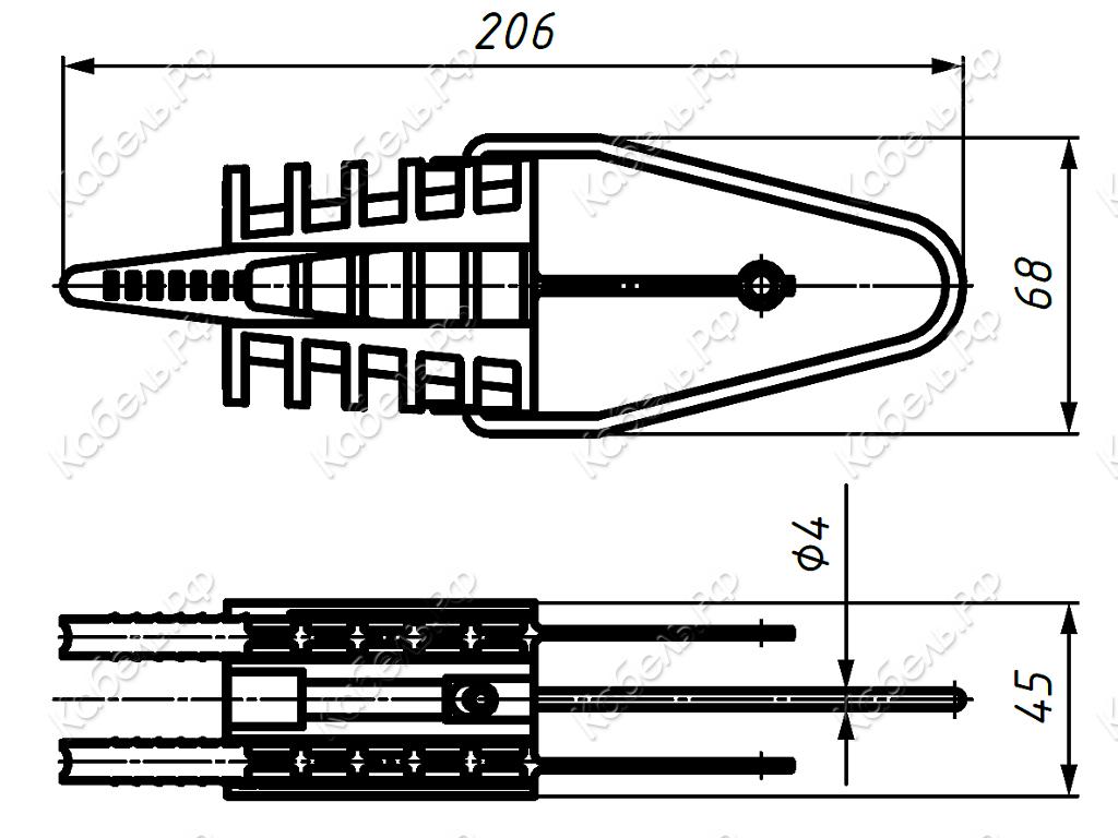 Изображение товара Зажим анкерный DN 123 (2x16-4x25) NILED для крепления проводов