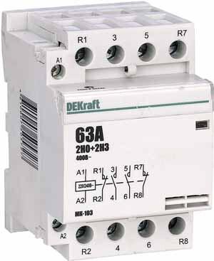 Изображение товара Контактор 2НО+2НЗ 63А 230В МК-103 DEKraft 18090DEK