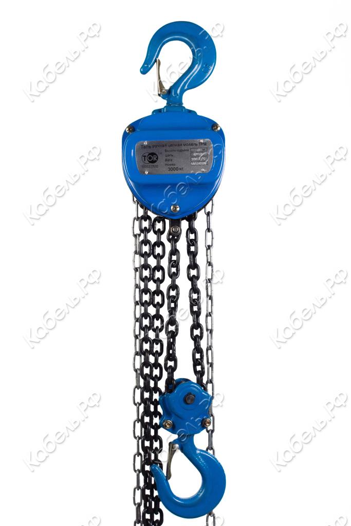 Изображение товара Ручная шестеренная таль TOR модель G 3 тонны высота 12 метров промышленная