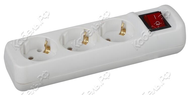 Изображение товара Колодка 3 гнез. KX-3es с заземл. с выкл. ЭРА Б0028342