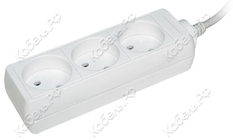 Изображение товара Удлинитель 3 гнез. 5м без заземл. 10А IP20 У3 2P IEK WYP10-06-03-05-N