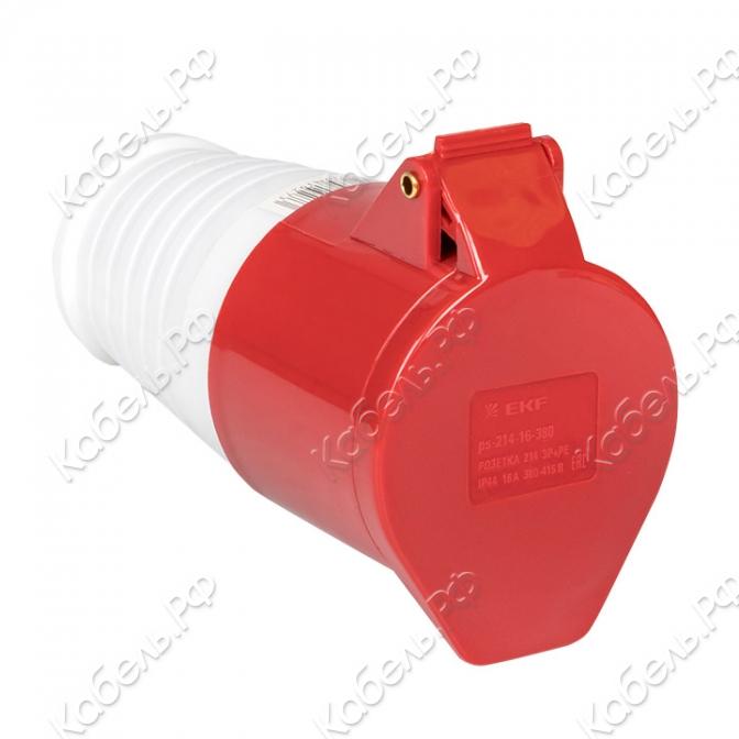 Изображение товара Розетка переносная 214 3P+PE 16А 380В IP44 PROxima EKF ps-214-16-380