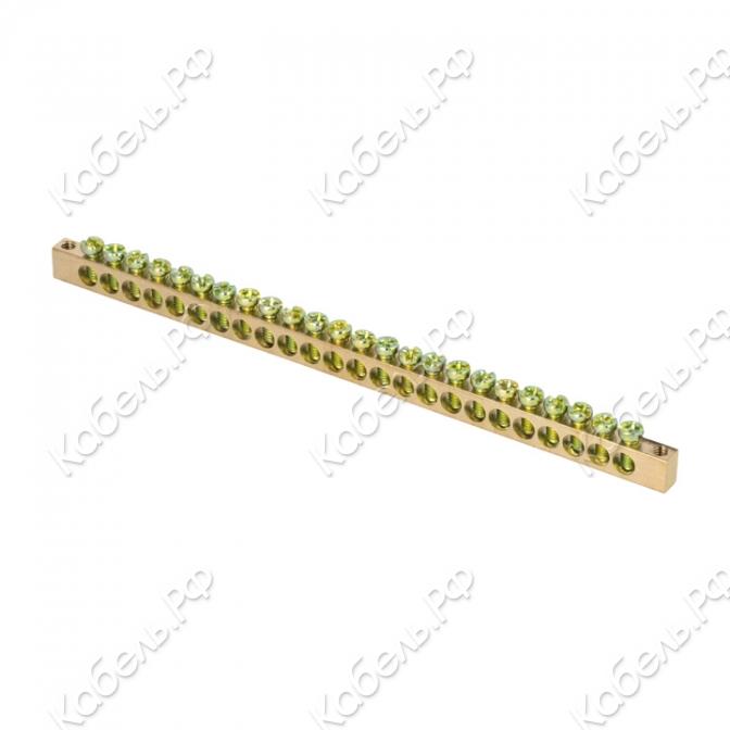 Изображение товара Шина PEN "ноль-земля" (6х9мм) 24 отв. латунь крепеж по краям PROxima EKF sn0-63-24-k