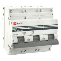 Автоматический выключатель 3P 16А (D) 10kA ВА 47-100 EKF mcb47100-3-16D-pro