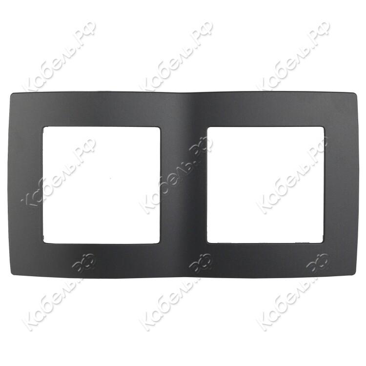 Изображение товара Рамка 2-местная антрацит ЭРА 12-5002-05