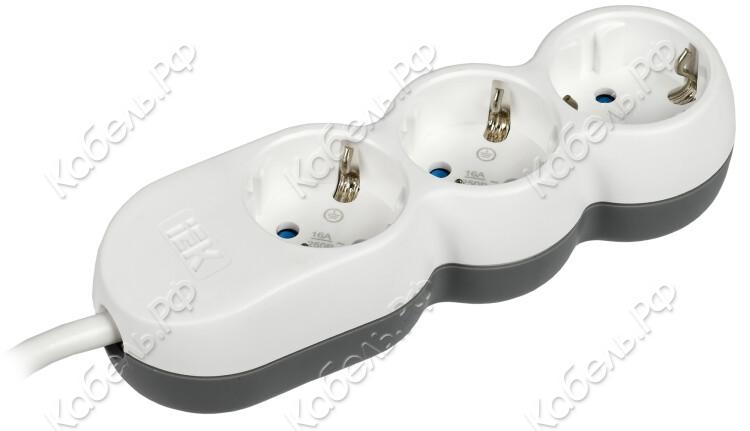 Изображение товара Удлинитель 3 гнез. 1,5м с заземл. 16А 250В 2P+PE 3х1,5мм2 У03 UNO IEK WYP53-16-03-D15-Z