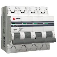 Автоматический выключатель 4P 63А (C) 4,5kA ВА 47-63 EKF