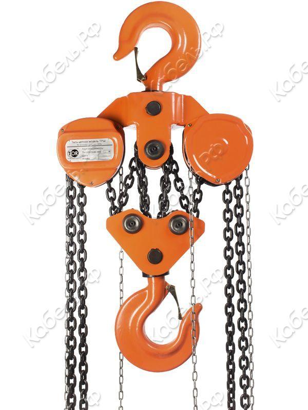 Изображение товара Ручная шестеренная таль TOR 1002192 50 тонн 6 метров для склада и производства