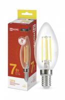 Лампа светодиодная LED-СВЕЧА-deco 7Вт 230В Е14 3000К 810Лм прозрачная INHOME 4690612007601