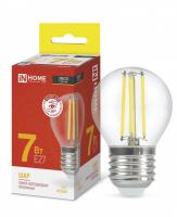 Лампа светодиодная LED-ШАР-deco 7Вт 230В Е27 3000К 810Лм прозрачная INHOME 4690612016320