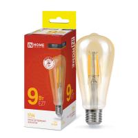 Лампа светодиодная LED-ST64-deco gold 9Вт 230В Е27 3000К 1040Лм золотистая INHOME 4690612035659