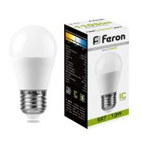Лампа светодиодная LB-950 шар G45 E27 13W 4000K (10шт/уп) Feron 38105