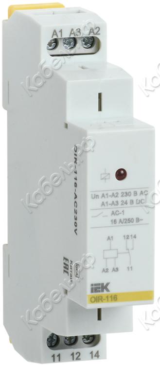 Изображение товара Промежуточное реле OIR 1 конт (16А) 230 В AC IEK OIR-116-AC230V