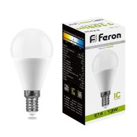 Лампа светодиодная LB-950 шар G45 E14 13W 4000K (10шт/уп) Feron 38102