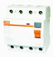 Дифференциальный выключатель (УЗО) ВД1-63 4п 25А 100мА тип AC TDM Electric SQ0203-0029