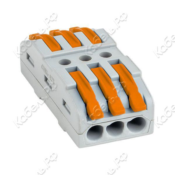 Изображение товара Клемма строительно-монтажная EKF PROxima СМК проходная 222-423 3п 0,08-4кв.мм (25шт) plc-smk-423