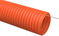 Труба гофрированная ПНД 32мм тяжелая с протяжкой оранжевая 25м IEK CTG21-32-K09-025