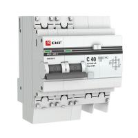 Дифференциальный автомат АД-2 2п 40А C 300мА тип AC (4 мод) EKF DA2-40-300-pro