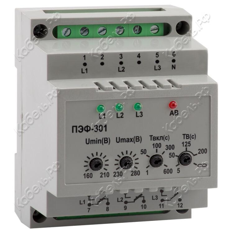 Изображение товара Реле выбора фаз OptiDin ПЭФ 301 УХЛ4 КЭАЗ 114066 надежное устройство