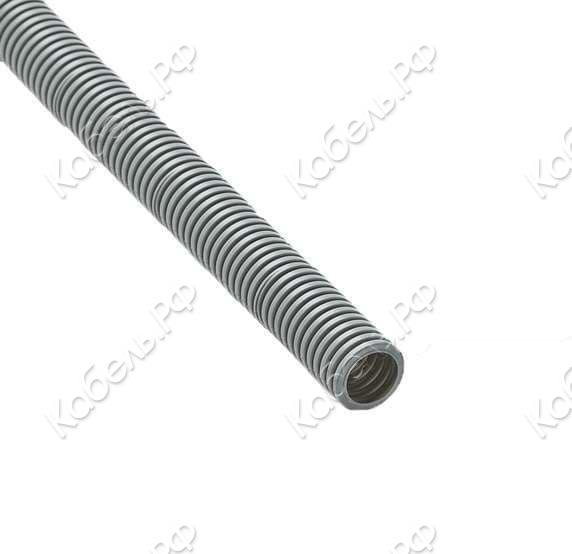 Изображение товара Труба гофр. гибкая легкая ПВХ 20мм с протяжкой (100м) серый Рувинил 12001(100)