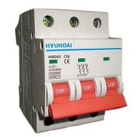 Автоматический выключатель HiBD63-S3 PMCS0000C 00004 3 полюса 4А ток к.з. 4,5kA хар-kA C HYUNDAI
