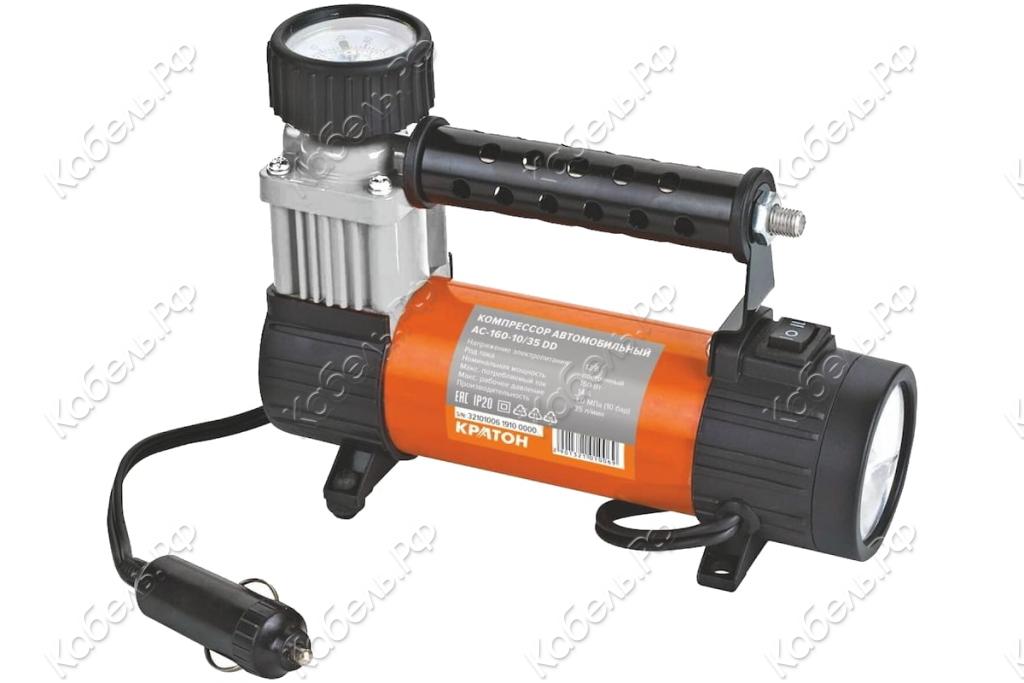 Изображение товара Автомобильный компрессор AC16010/35DD Кратон портативный для шин 10 бар