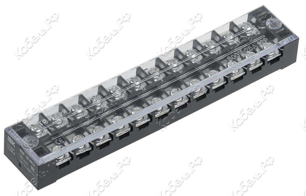 Изображение товара Блок зажимов IEK YZN41-12-002-K02 12 пар 2,5мм2 25А для электромонтажа