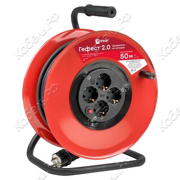 Изображение товара Удлинитель на кат. 50м 4 гнезда 16А IP20 с заземлепim EKF PROxima